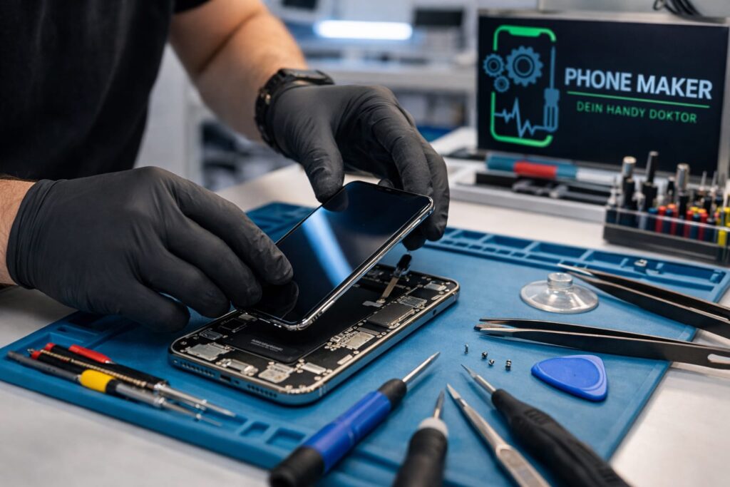 Smartphone Display Austausch Aarau – Techniker ersetzt Handy Display bei Phonemaker